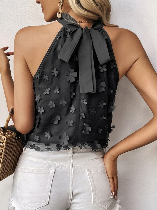 Women's Blouse Print Floral Vintage Stylish Sleeveless