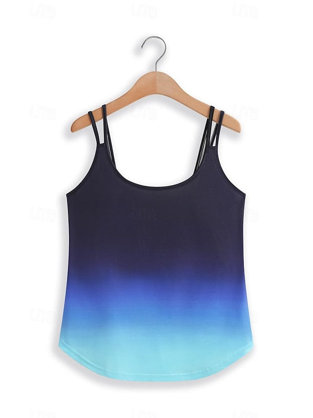 Women's Camisole Tank Top Sleeveless Gradient Scoop Neck
