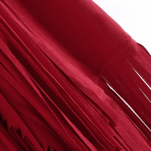 Retro Vintage 1970s Suede Vest Sleeveless Hippie Tassel Fringe