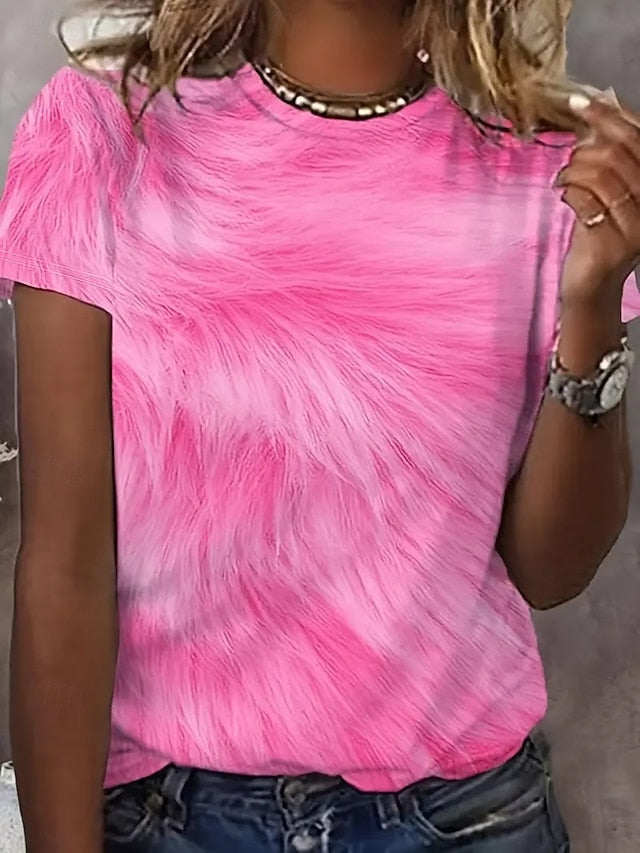 Women's T Shirt Summer Tops Print Graphic Color Gradient