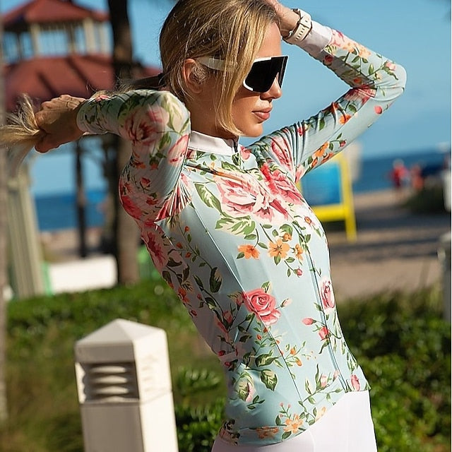 Women's Cycling Jersey Floral Botanical Funny Long Sleeve