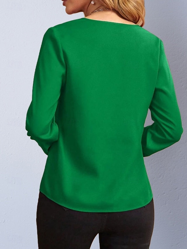 Women's Shirt Satin Shirt Casual Shirt Plain Vintage