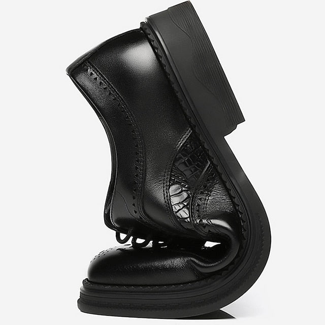 Oxford - Leather Brogue Men's Crocodile Shoes Brown