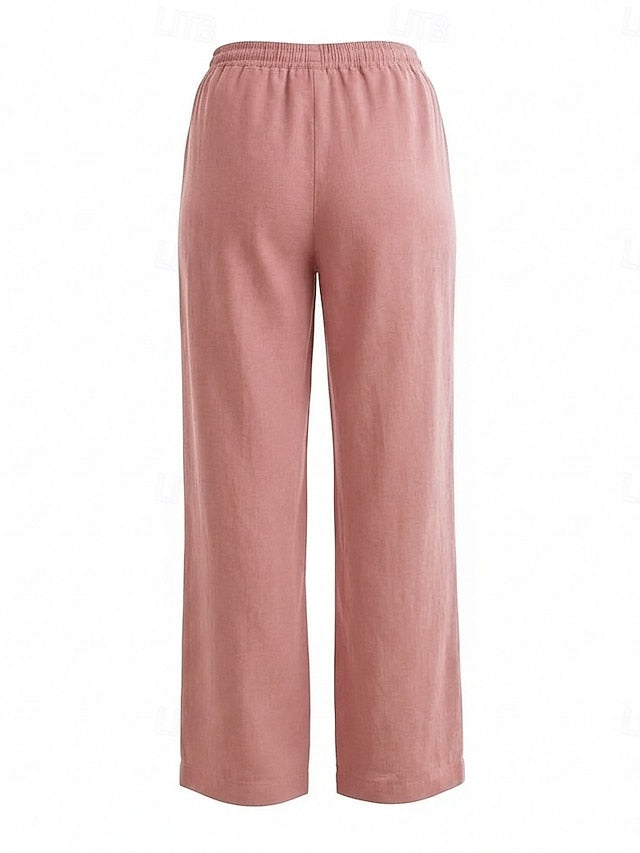 70% Linen Women's Linen Pants Culottes Wide Leg Wide Leg