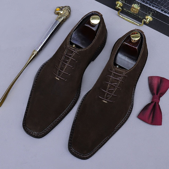 - Leather Suede Cowhide Oxford Genuine Shoes Men's