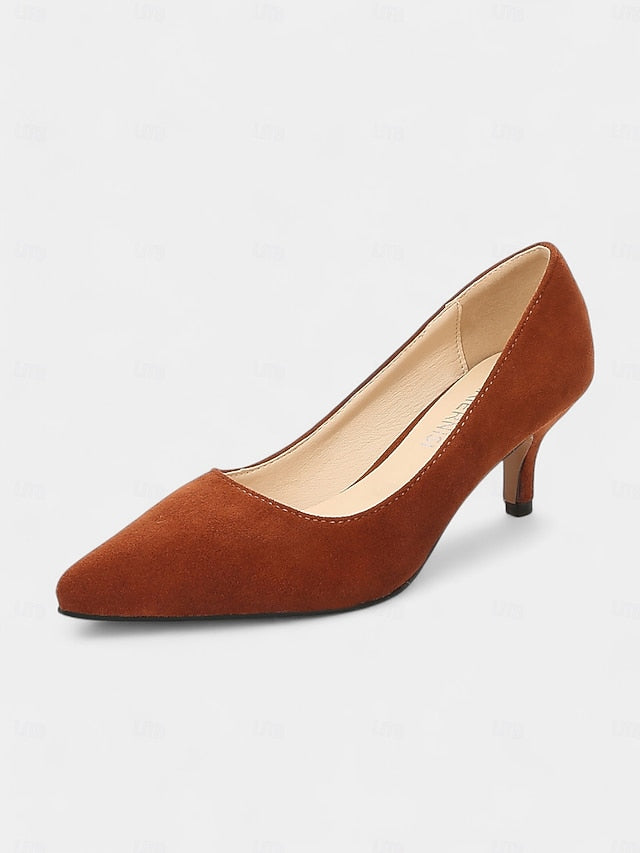with Women's Pumps Emerald Pointed-Toe Suede Green Kitten