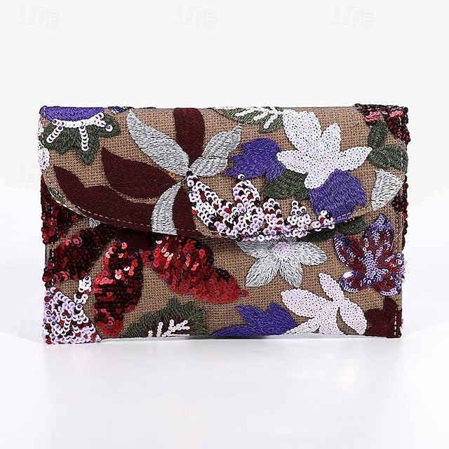 Handheld - Bag Floral Women's Evening Embroidered Clutch