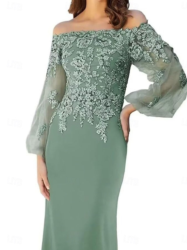 Dress the of Elegant Shoulder Mermaid Off / Bride Trumpet Mother