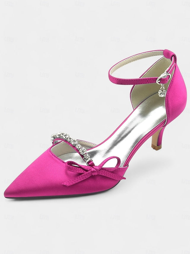 for Shoes Heel Pointed-Toe Wedding Women – Kitten Elegant