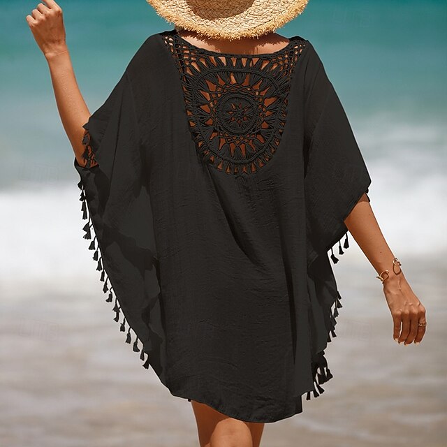 Women's Swimwear Cover Up Swim Dress Swimsuit Crochet