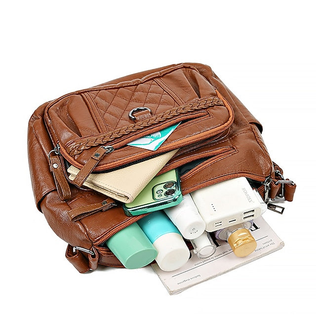 PU Damen Schultertasche Leder Crossbody Hobo