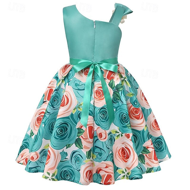 Flower Girls' Dress Party Easter Summer Sleeveless 3D