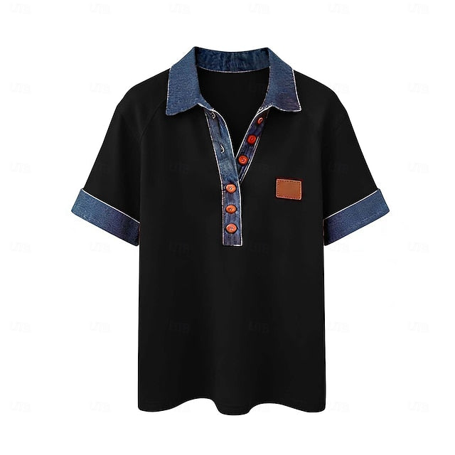 Women's Button Down Shirt Casual Shirt Blouse Buttons Solid