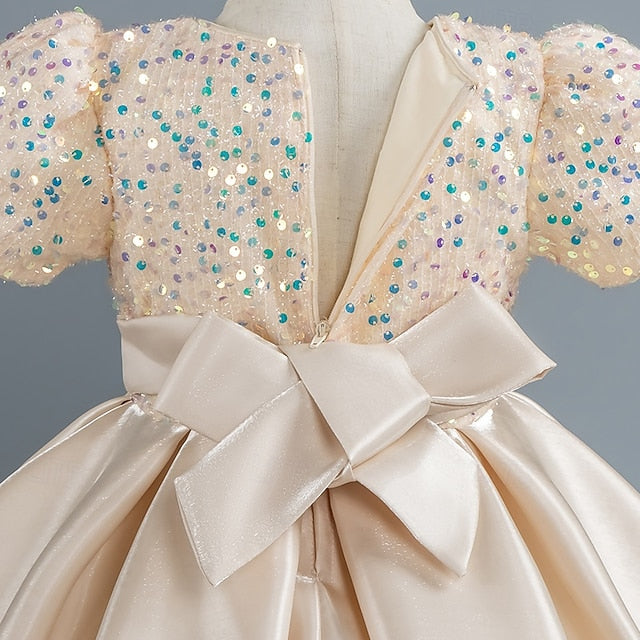 Sequin Party Short Girls' Toddler Sleeve Dress Wedding