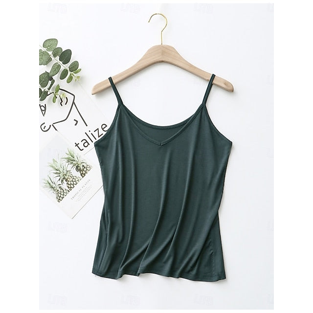 Women's Camisole Tank Top Backless Solid Color Daily Basic