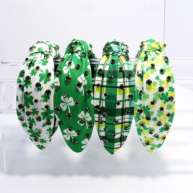 St. Patrick's Day Knotted Headbands for Women, Beaded