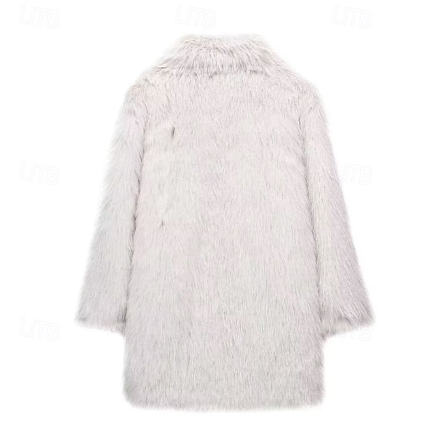 Furs Coat Faux Pocket Comfortable Fur Warm Women's