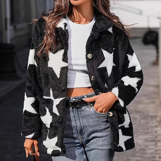 Women's Double Fuzzy Winter Coat Fleece Jacket Thick Warm