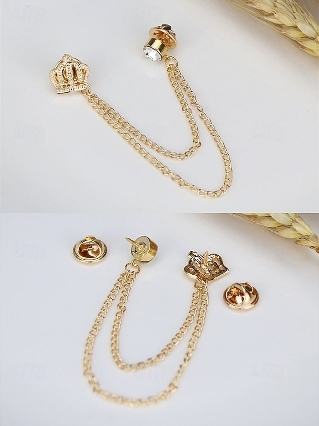 Detail Bow Chain Men's – Tie and Velvet with Crown