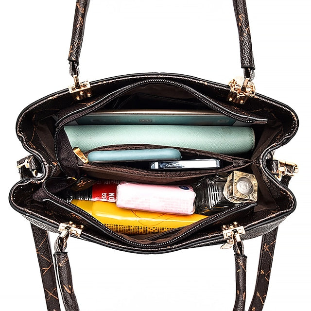 Damen Herren PU Party Ledertasche Schultertasche Handtasche