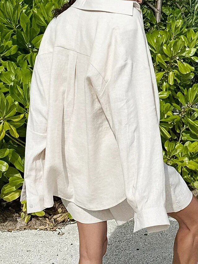 Women's Cotton Linen Sets Shorts Sets Bolero Top Long