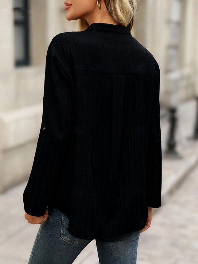 Women's Shirt Casual Shirt Blouse Buttons Plain Stylish