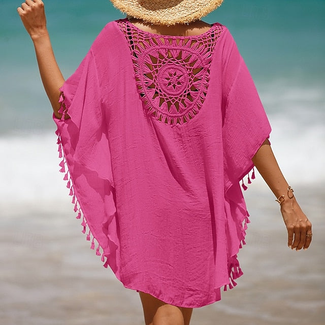 Women's Swimwear Cover Up Swim Dress Swimsuit Crochet