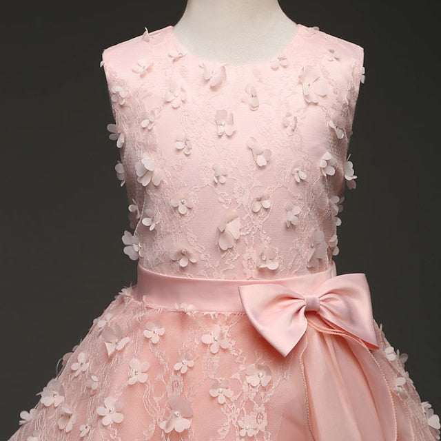 Dress Girl Girls' Flower Solid Colored Kids