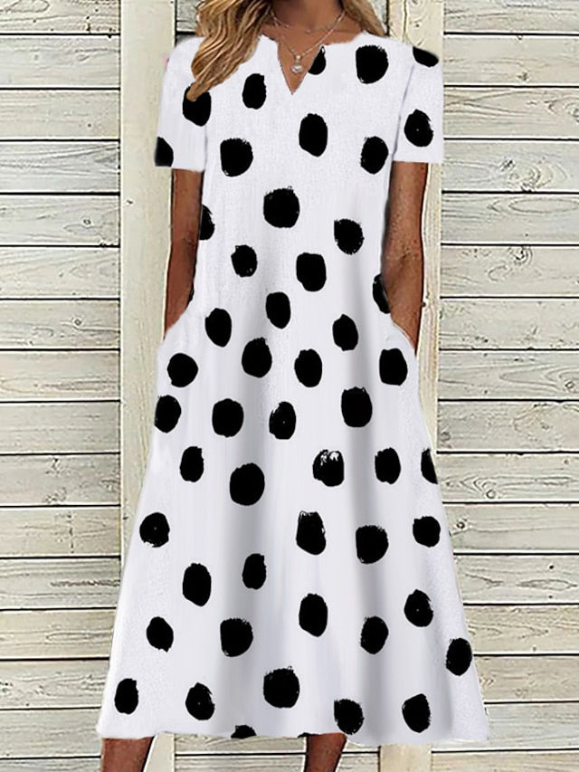 Women's Pink Dress Floral Graphic Print V Neck Midi Dress