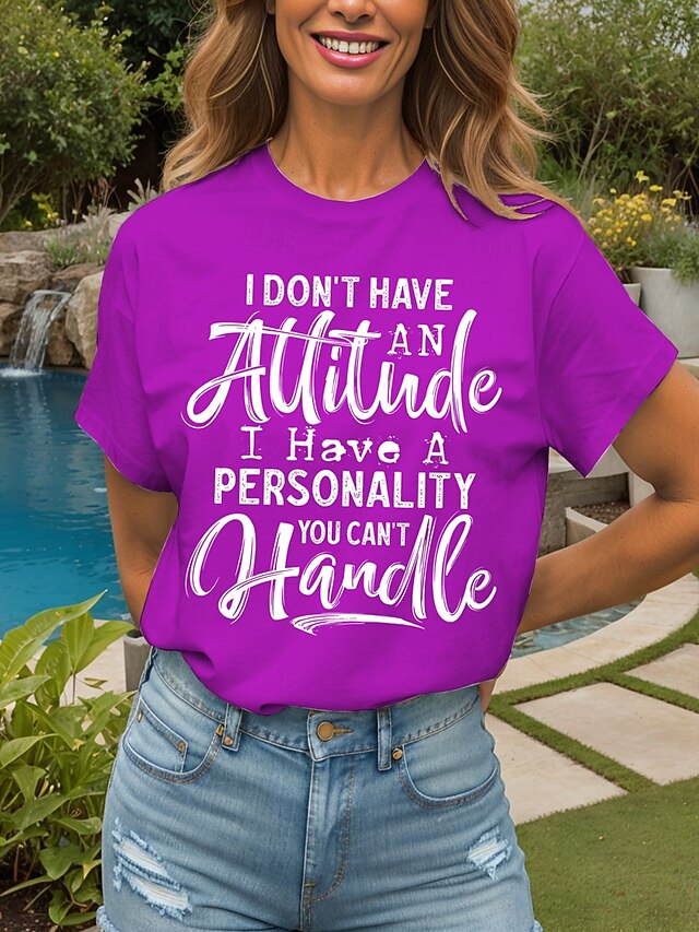 Women's T Shirt Print Graphic Letter Vintage Stylish