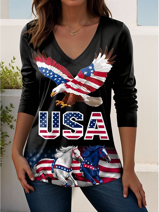 Independence Day Patriotic Shirt Women's T Shirt Graphic
