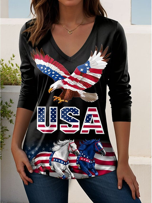 Independence Day Patriotic Shirt Women's T Shirt Graphic