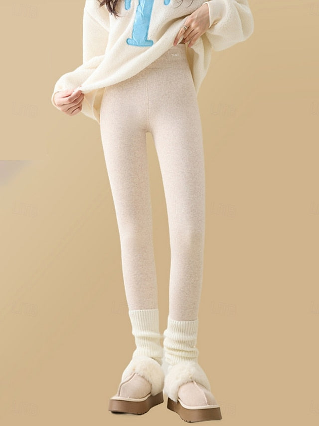 Women's Fleece Lined Leggings Fleece Pants Leggings Fashion