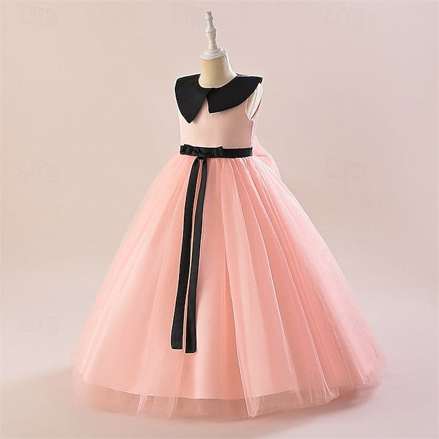 Sleeveless Party Block Kids Color Dress Performance Girls'