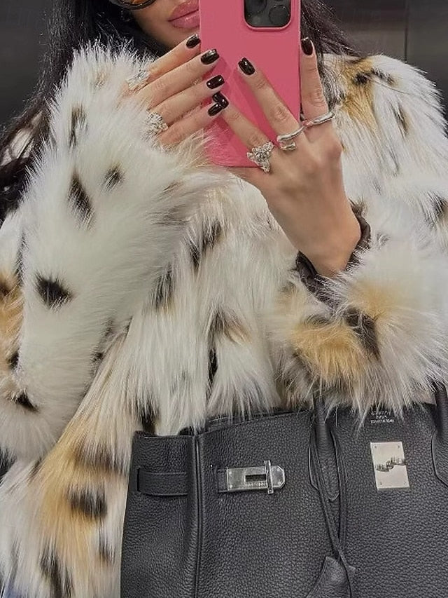 Leathers Fur Coat Warm Furs Comfortable Women's Faux