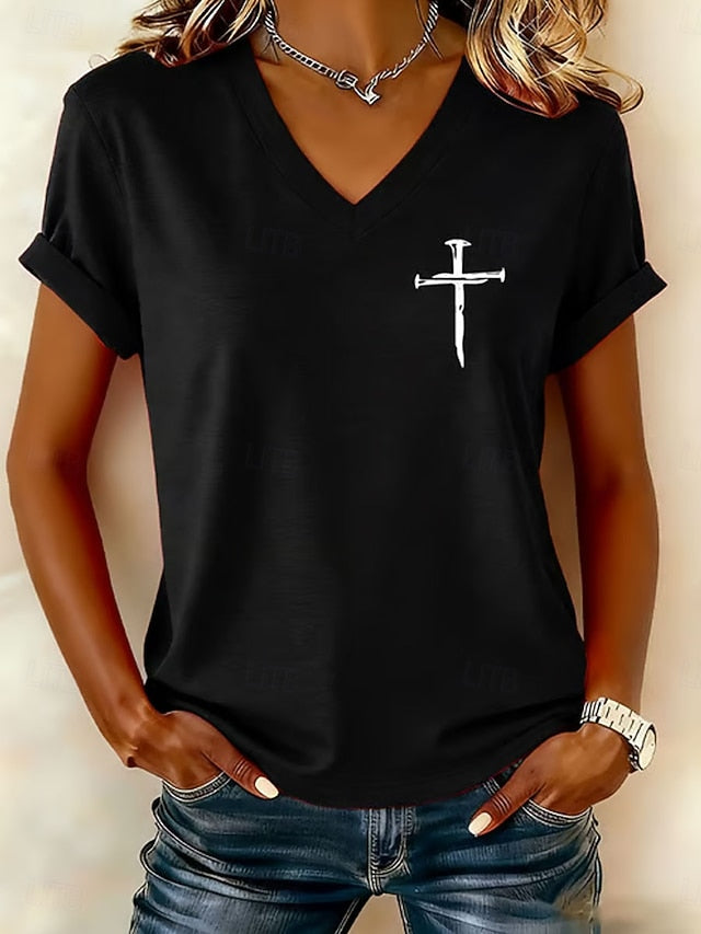 Women's T Shirt Graphic Letter Vintage Stylish Classic