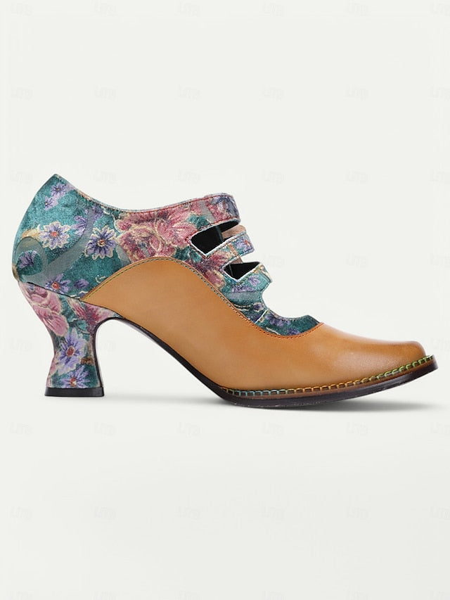 Heels Mary 1930s – Jane Floral Leather Vintage Women's