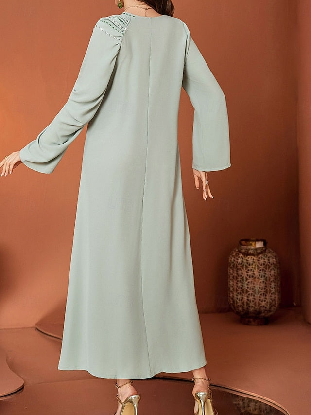 Mother V of A-Line Length Dress Elegant Bride Neck the Floor