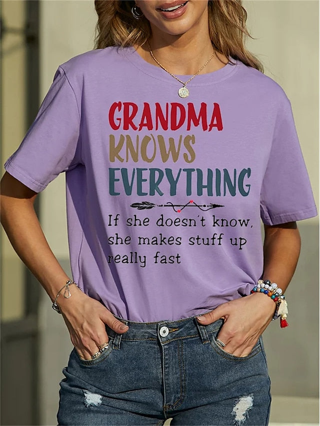 Women's T Shirt Basic Letter Print Short Sleeve Regular