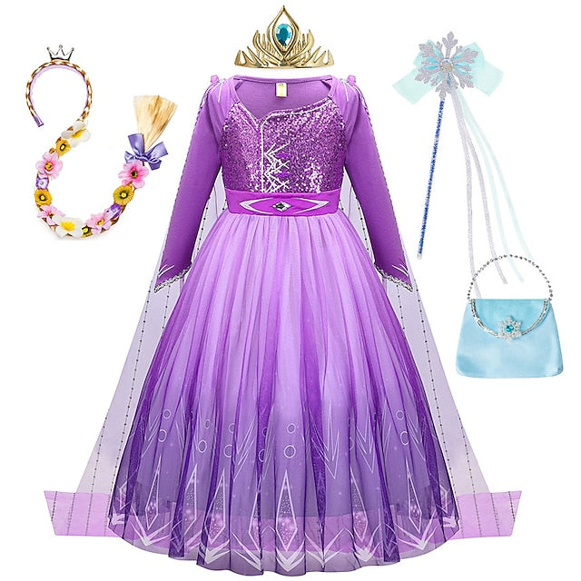 Theme Flower Princess Party Fairytale Anna Dress Frozen Girl