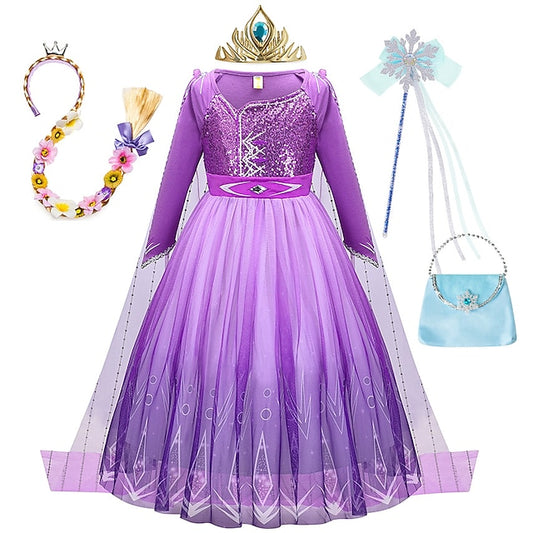 Theme Flower Princess Party Fairytale Anna Dress Frozen Girl