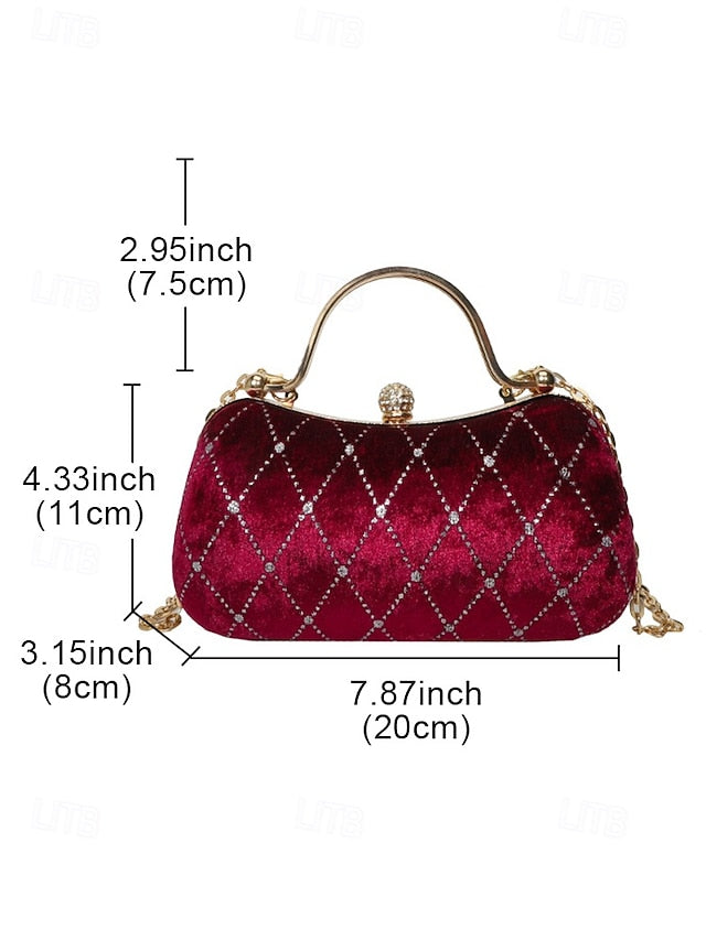 Evening Purse - Accents with Diamond Velvet Quilted Women's
