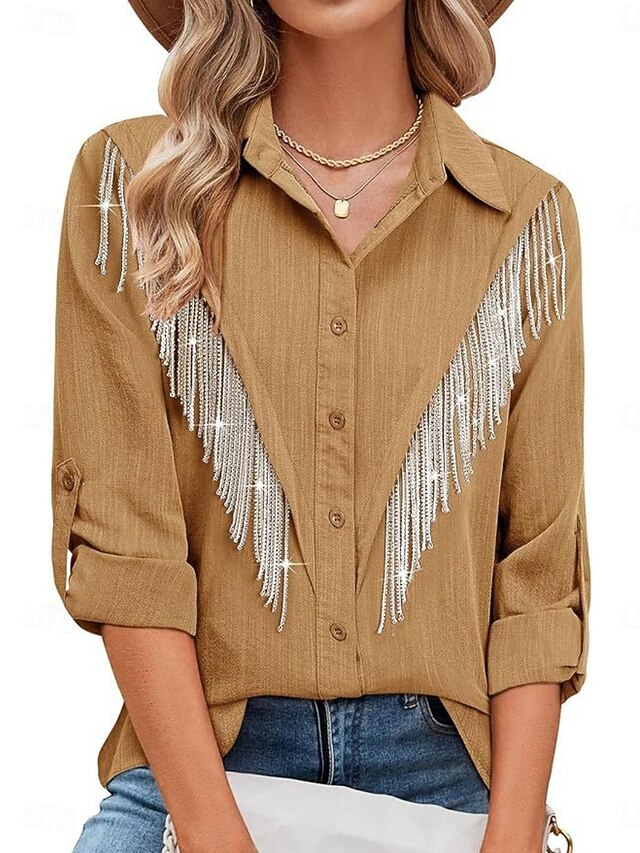 Women's Shirt Tunic Button Down Shirt Casual Shirt Buttons