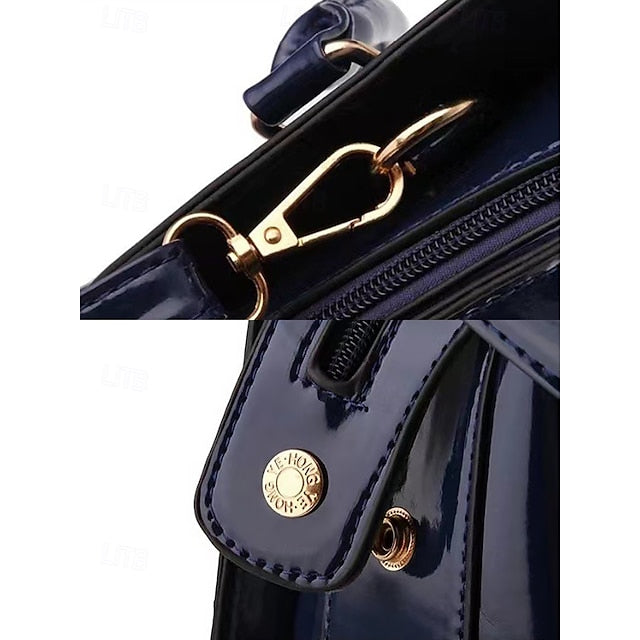 Sac à main femme en cuir verni imitation croco bordeaux