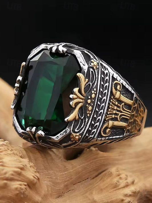 Men's Gemstone Ring Alloy