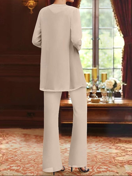 Piece Formal Bride 3 Beach Mother Wedding of the Pantsuit
