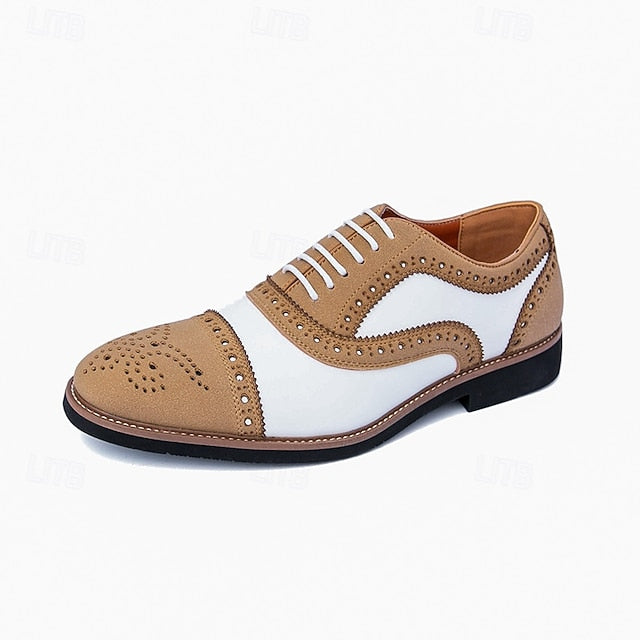 Oxford with Brown White and Brogue Classic Men's Shoes