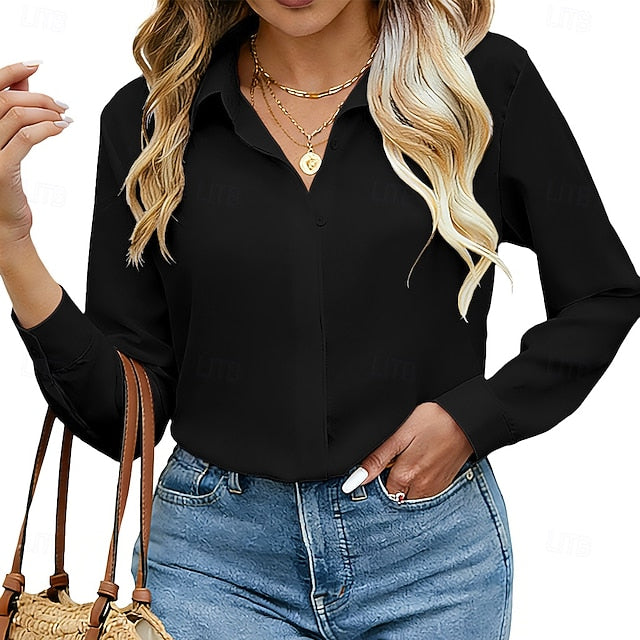 Women's Shirt Button Down Shirt Casual Shirt Chiffon Tops