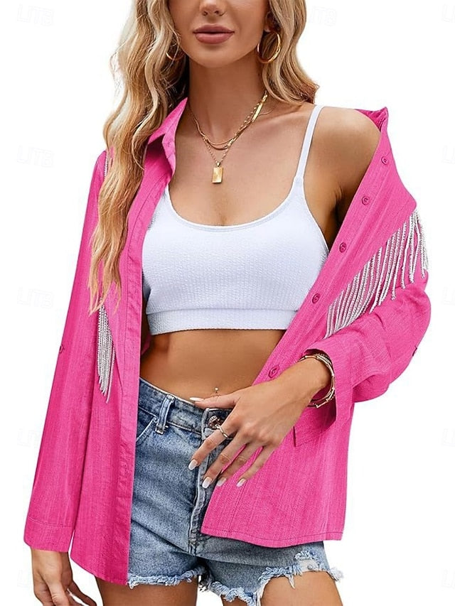 Women's Shirt Tunic Button Down Shirt Casual Shirt Buttons
