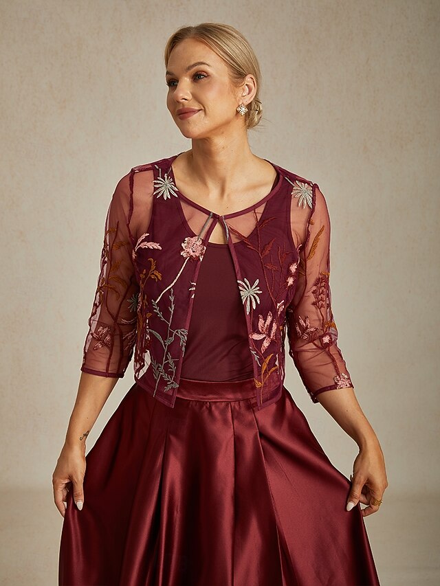 Women's Lace Tops Lace Embroidered Floral Elegant Stylish